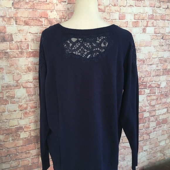 Torrid Navy Lace Shoulder Sweater - Picture 6 of 7